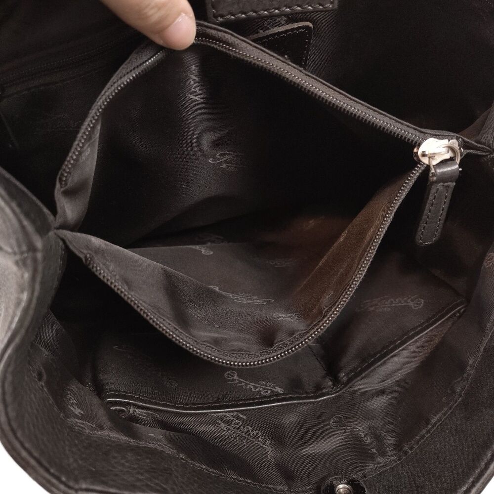 FLAW Fossil Black Leather Handbag Shoulder Bag Vintage Purse - Picture 13 of 16